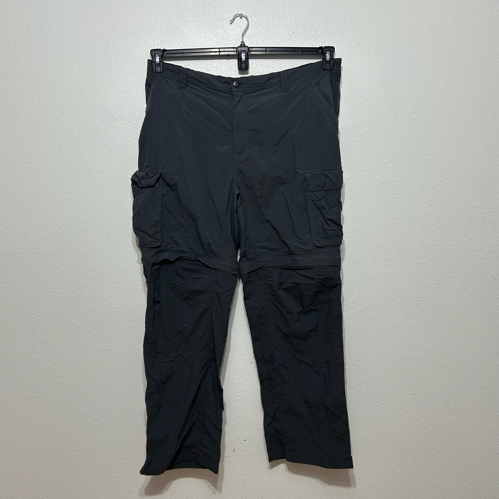 REI Charcoal Convertible Cargo Pants Hiking Men's Size XXL 32L Outdoors Nylon‎